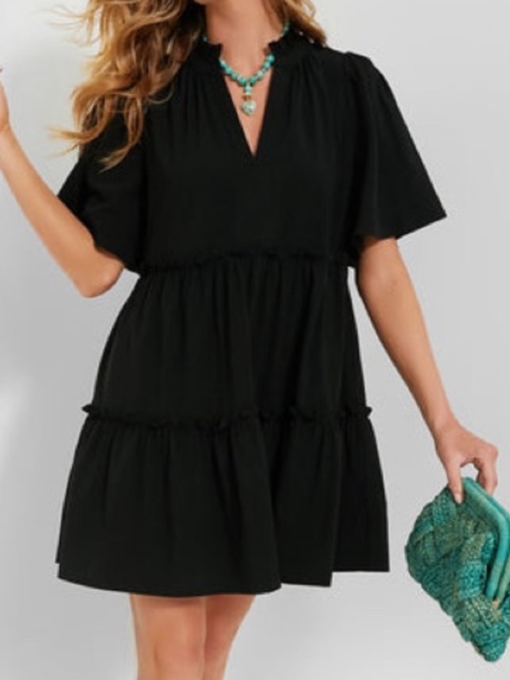 Tuckernuck Crepe Crawford Mini Dress in black M